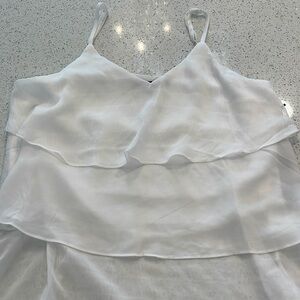 White chiffon ruffled blouse